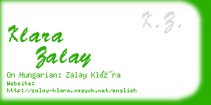 klara zalay business card